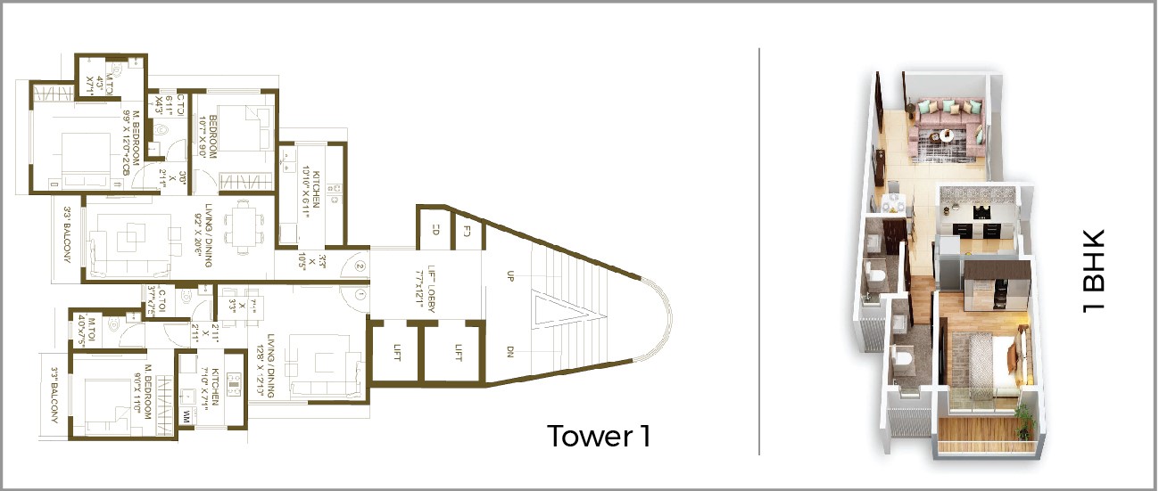 1 BHK Plan